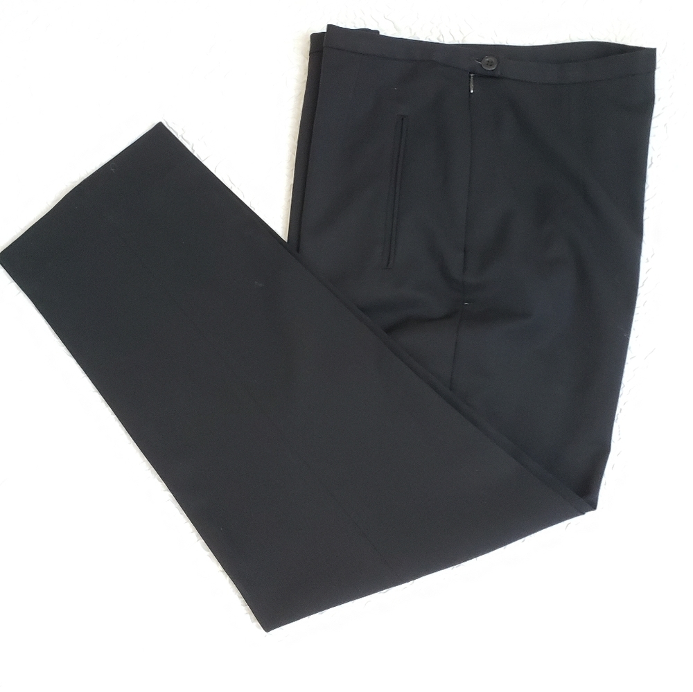 Bernard Zins Paris Vintage Black Lightweight Wool Slacks. Size 8